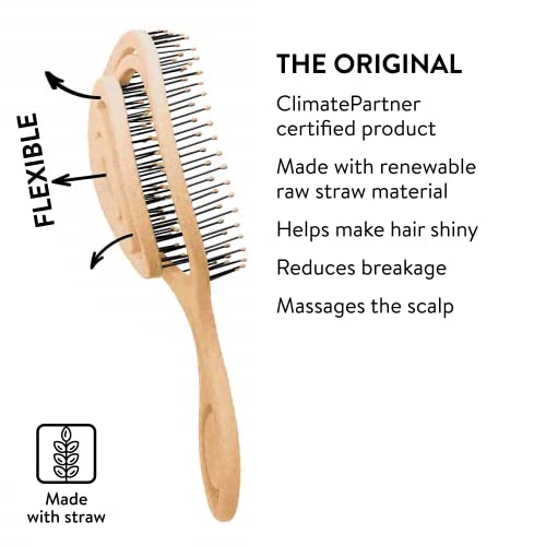 Orange Vegan Organic Detangling Brush for Thick Curly Hair - Image 2