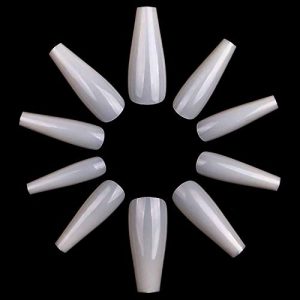 EVEBYRA 600pcs Long Coffin Acrylic Ballerina Fake Nails 10 Sizes