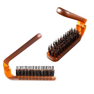 Pack of 2 Travel Hair Brush,Compact Pocket Mini Hairbrush,Folding Bristle Hair Brush for Men Women Wet Dry Thick Thin Hair