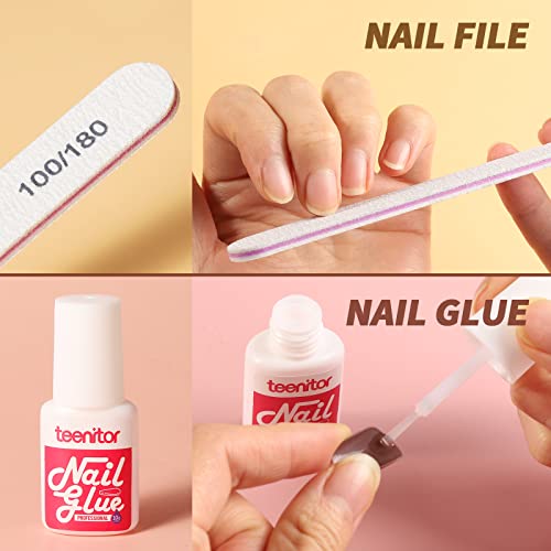 Teenitor Press on Nails Short,576pcs Matte Square Short Fake Nails with Nail Glue, Glue on Nails,24 Colors - Image 6