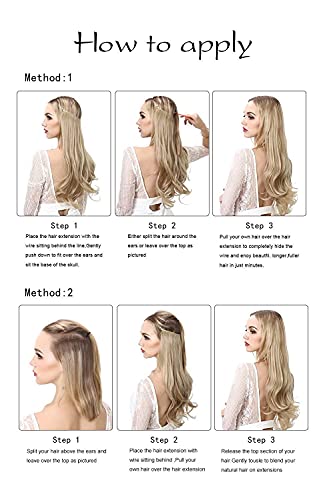 SARLA 22 Inch Dirty Blonde Straight Long Synthetic Hair Extensions with Adjustable Transparent Headband - Image 6