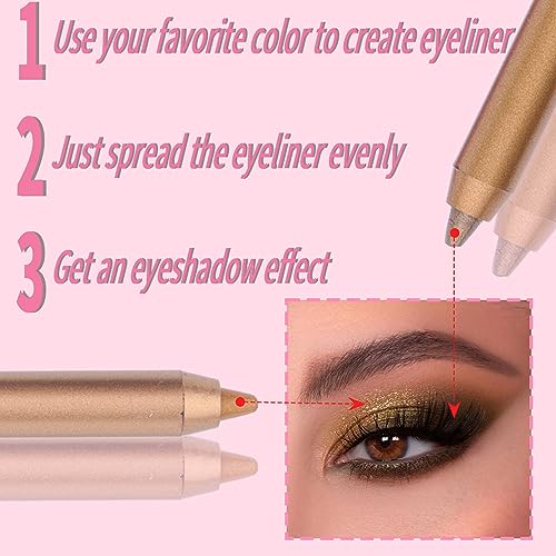 MAEPEOR 12 Colorful Matte and Pearl Eyeliner Pen, Waterproof and Long lasting Eye Shadow Pencil Make Up for Women and Girl (Set 01) - Image 4