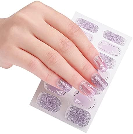 14 Pieces/Sheet Nails Polish Strips for Women Self-Adhesive Warm Color Nails Polish Sticker Full Nail Wraps for Nail Art - Image 5