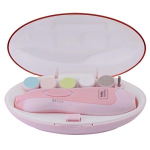 Pink 6-in-1 Electric Baby Nail Trimmer with Built-in Light for Newborns and Toddlers
