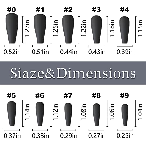 LuckForever 400pc Matte Long Coffin Full Cover Artificial Fingernail Tips for Women and Teens - Image 2