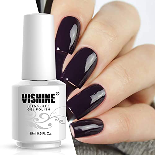 Vishine 15ml Deep Berry Purple Gel Nail Polish Long-Lasting Color & Shine - Image 2