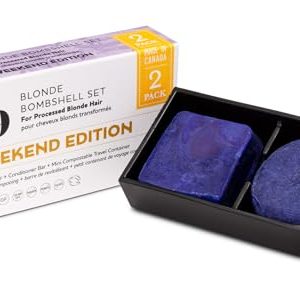Weekend Edition Travel Set Shampoo and Conditioner Bars for Processed Blonde Hair, 95g, Biodegradable