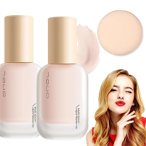 JOCO Foundation, JOCO Liquid Foundation, JOCO Korean Foundation Cream,Lightweight Concealing Moisturizing Long-Lasting Liquid, for All Skin Type (2 Pcs 101#)