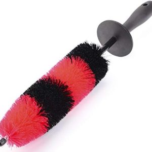 Long Handle Soft Bristle Wheel Rim Brush for Scratch-Free Car Washing and Detailing