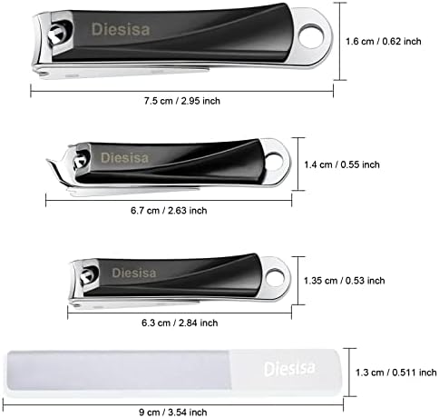 Nail Clippers with Catcher, No Splash Fingernail Clippers for Women Premium Stainless Nail Cutter Trimmer for Men Women Seniors 4 Pack (Black-4 Pack) - Image 6