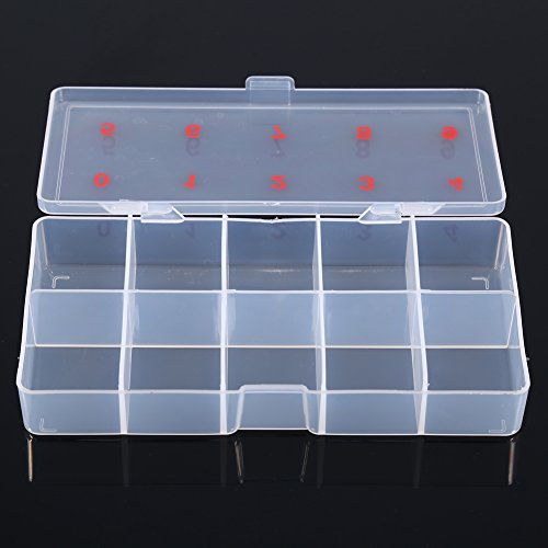 5 Pcs Nail Tip Box Nail Drill Bit Case False Empty Nail Tips Organizer Storage Box False Tips Plastic Half Cover Compartments Acrylic Translucent Art Storage Case Container Nail Box for Salon Home DIY - Image 8