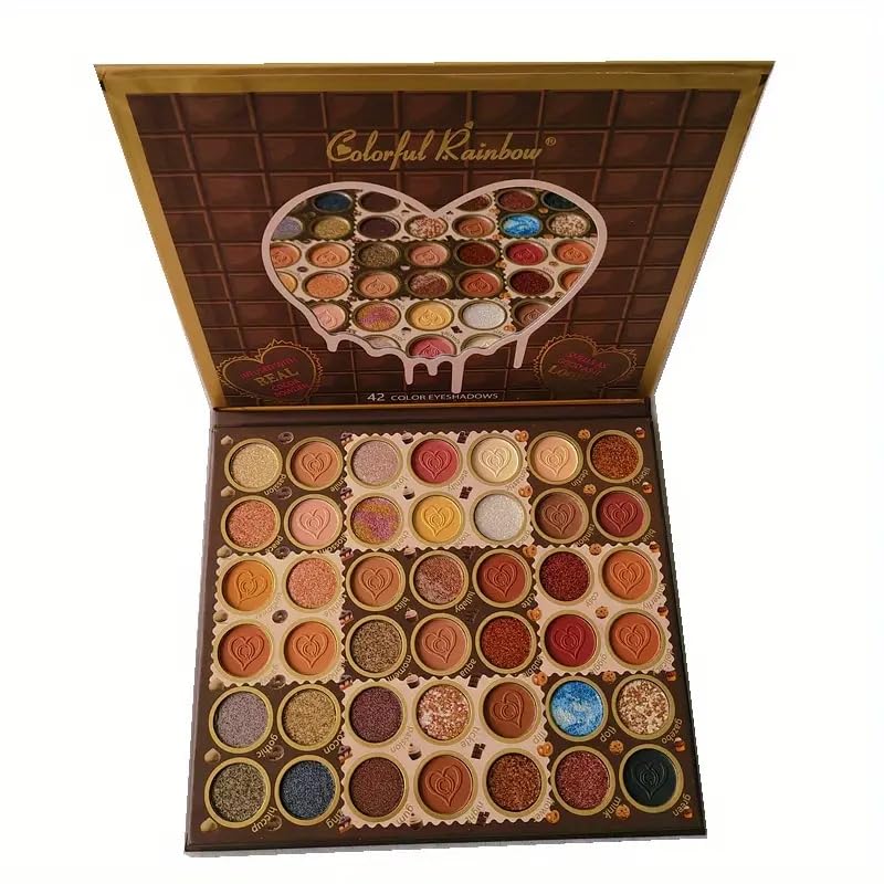 42 Shade Chocolate Eyeshadow Palette with Blush and Highlighter All-in-One Disc High Pigment - Image 4