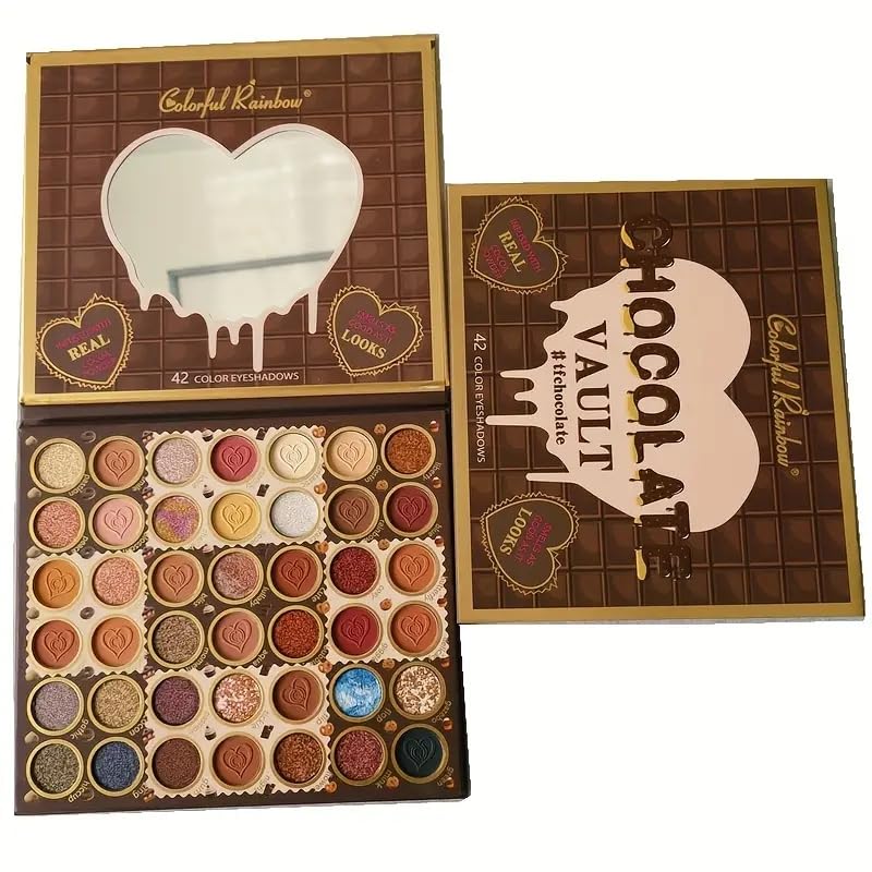 42 Shade Chocolate Eyeshadow Palette with Blush and Highlighter All-in-One Disc High Pigment - Image 2