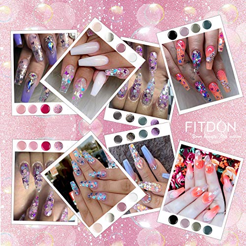 48 Boxes Holographic Nail Sequins, FITDON Shell Round Star Leaf Butterfly Iridescent Flake Nail Glitter, Colorful Confetti Sticker Manicure Nail Art Supplies Make Up DIY Decals Decoration - Image 5