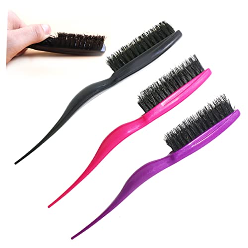 4-Piece Boar Bristle Teasing Brush Set for Hair Styling and Volume Boosting - Image 7