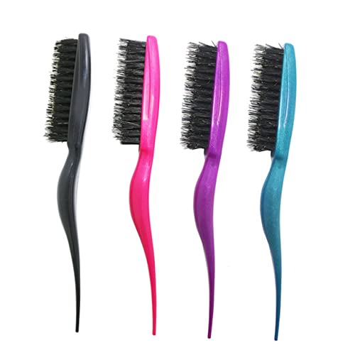 4-Piece Boar Bristle Teasing Brush Set for Hair Styling and Volume Boosting - Image 6