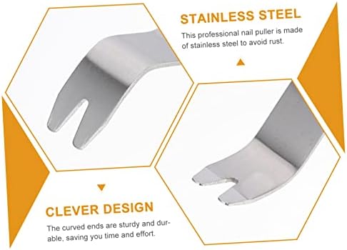4pcs Stainless Steel Pry Board Car Tool Roof Snake Tool Carpenter Hand Puller Wrecking Bar Nail Remover Carpenter Tools Car Tools Paver Extractor Tool Metal Rubber Buckle - Image 6