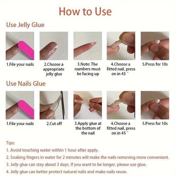4th of July Press on Nails Short Square Glossy Fake Nails Independence Day Full Cover Stick on Nails with Red White Blue French Tips Design False Nails Artificial Nails Glue on Nails for Women 24Pcs - Image 7
