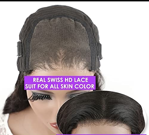 4x4 Transparent Body Wave Human Hair Lace Closure Wig for Black Women, 24 Inch, 180% Density - Image 5