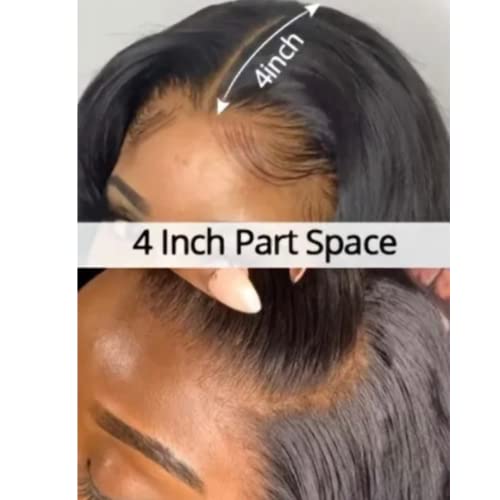 4x4 Transparent Body Wave Human Hair Lace Closure Wig for Black Women, 24 Inch, 180% Density - Image 4