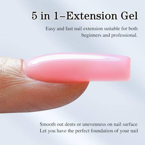 5-in-1 Builder Gel Polish Pink Nude for Strong Nails and Extension - Image 5