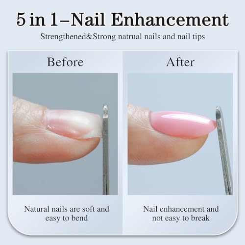 5-in-1 Builder Gel Polish Pink Nude for Strong Nails and Extension - Image 3