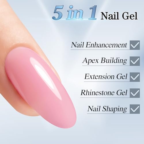 5-in-1 Builder Gel Polish Pink Nude for Strong Nails and Extension - Image 2