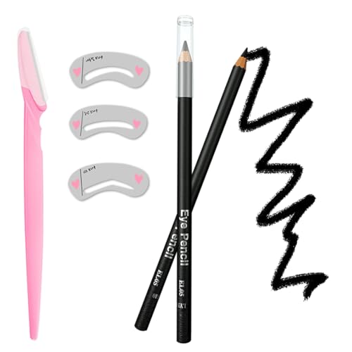 Waterproof 5-in-1 Eyeliner Set with Stencils and Razor for Effortless Application