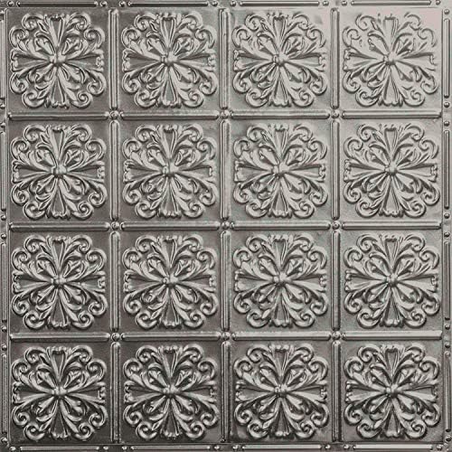 5 Pack 24 Inch Unfinished Tin Ceiling Tiles Floral Parisian Design
