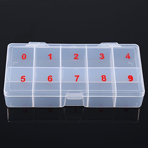 5 Pcs Nail Tip Box Nail Drill Bit Case False Empty Nail Tips Organizer Storage Box False Tips Plastic Half Cover Compartments Acrylic Translucent Art Storage Case Container Nail Box for Salon Home DIY - Image 9