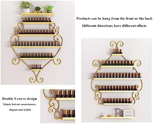 5 Tier Metal Nail Polish Rack Organizer Double S Curve Black Set of 4 - Image 5