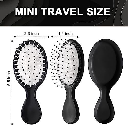 50 pcs Mini Hair Brush Bulk, Travel Detangling Brush Soft Bristles Wet Dry Hair Brush Kids Hair Brush for Most Hair Types with Ease Knots Without Tears or Breakage (Black and White) - Image 4