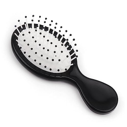 50 pcs Mini Hair Brush Bulk, Travel Detangling Brush Soft Bristles Wet Dry Hair Brush Kids Hair Brush for Most Hair Types with Ease Knots Without Tears or Breakage (Black and White) - Image 2