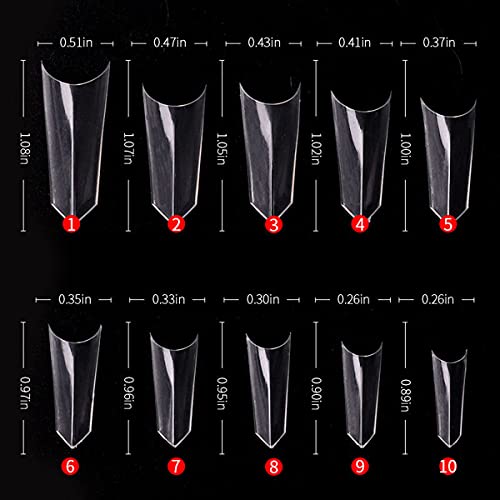 500pcs Fake Nails Tips Clear Triangle Shape French Artificial Acrylic False Nails For Women Nail Salons & DIY Nail Art Manicure Decoration - Image 2
