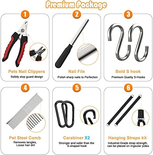 Pet Grooming Hammock for Dogs & Cat, Dog Grooming Harness, Nail Clippers, Nail Trimmers, Scissors with Dog Sling for Nail Clipping Grooming Trimming - Image 5