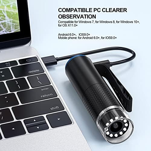 Wireless Digital Microscope, 50X to 1000X Magnification WiFi USB Microscope, Handheld Pocket Microscopes Camera with 8 Adjustable LED (Black) - Image 2