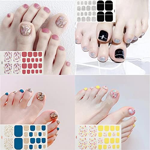30 Sheets Gradient Color Toe Nail Polish Strips Stickers Adhesive Full Nail Wraps Nails Art Decal Stickers Manicure with Nail File for Women Girls - Image 7