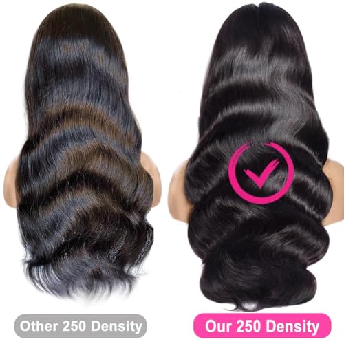 250 Density 28 Inch SKINLIKE Real HD Lace Front Wigs Human Hair Pre Plucked 13x4 Wear and Go Glueless Body Wave Wigs Human Hair For Black Women 0.095mm Ultra-thin Invisible Full Lace Wigs - Image 3