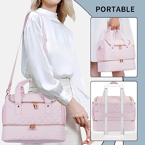 Nail Polish Organizer Bag Fits a Nail Lamp and 50 Bottles,Stylish Nail Polish Storage with Side Pockets for Gel Nail Polish Remover,Nail Supplies Set (Patented,Bag Only)-Light Pink - Image 6