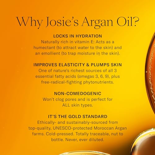 Josie Maran Pure Argan Oil - Hydrating Argan Oil for Hair, Skin & Nails - Everyday Oil Made With Vitamin E + Essential Fatty Acids for Dry Skin - Improves Elasticity & Smoothes Fine Lines (120ml) - Image 3