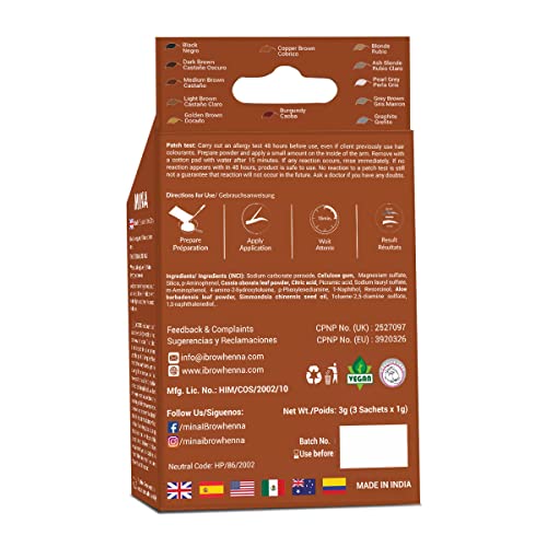 MINA ibrow Hair Color Tint Kit Regular Pack with Brush For Professional Tinting & Coloring, Covers Gray Hair, Stays up to 6 Weeks-(30 applications)(Copper Brown) - Image 2