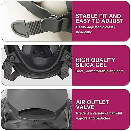 Reusable Respirators Half Facepiece Cover, Respirator Mask with Filter, Reusable Gas Mask for Dust, Woodworking - Image 5