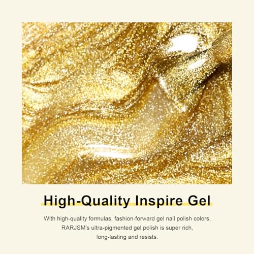 RARJSM Cat Eye Gel Nail Polish with Magnet Stick Diamond Brown Gold Velvet Cateye Glitter Gel Polish 15ml Single Bottle Sparkle Shimmer UV LED Curing Requires Soak Off Home Salon Christmas Manicure - Image 5