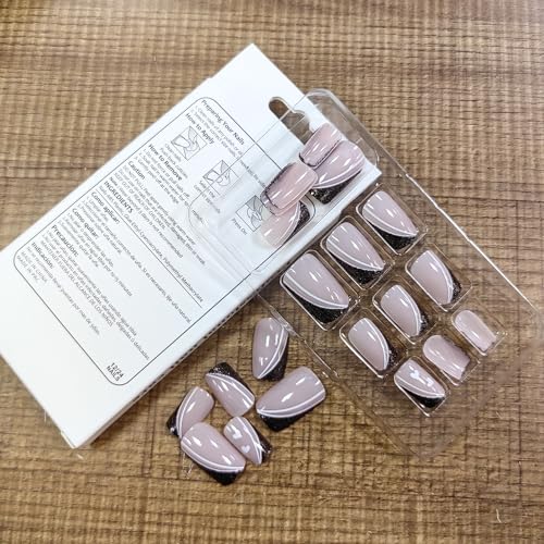 Glossy Caramel Brown Almond Ombre Press On Nails Kit, 24 Piece Acrylic Design - Image 3