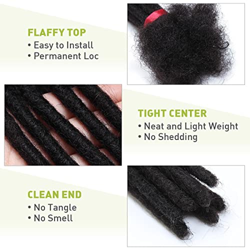 30 Pcs 100% Human Hair Dreadlock Extensions, Short 8 In 0.6cm Pencial Size Dreads Locs Extensions Human Hair for Women and Men, Handmade Permanent Locs Extensions Bundles - Image 2