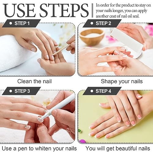 2-Piece DIY French Manicure White Tip Pen Set for Effortless Nail Art Application - Image 4