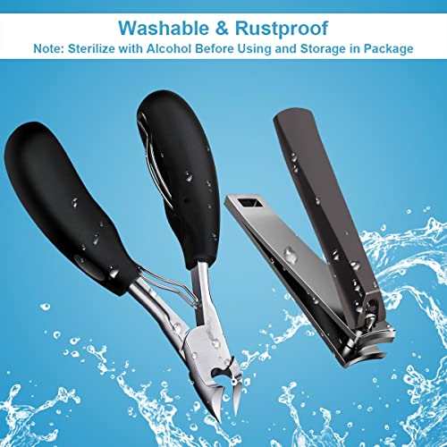 Toenail Clippers, Toe Nail Clippers for Thick Nails, Have Duty Nail Clipper Fingernail Clippers for Thick Nails,Seniors, Men, Women, Super Sharp Curved Blade Grooming Tool - Image 5