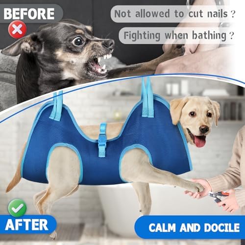 Adjustable Pet Grooming Hammock Kit for Dogs and Cats with Nail Clippers - Image 4