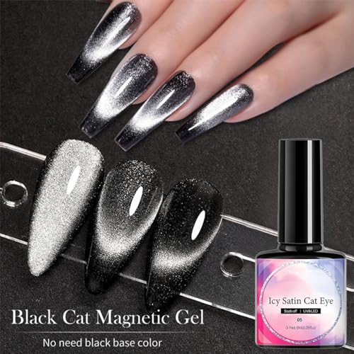 Glitter Cat Eye Gel Nail Polish Set 6 Piece Rainbow Pastel Magnetic Soak Off UV Kit - Image 5