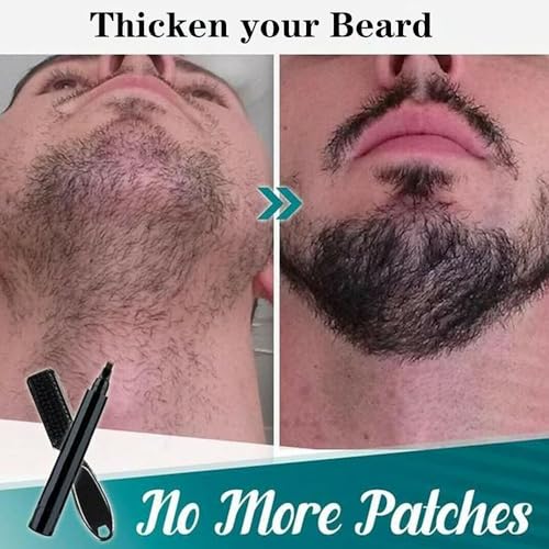 4 Points Multi-Used Pen,4 Points Multi-Used Waterproof Beard Filling Pen Kit,3D Waterproof Microblading Eyebrow Pen,Beard Pen Filler Kit Waterproof Pencil for Men With Micro Fork Tip (Black) - Image 4